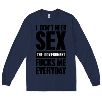 Navy I DON'T NEED SEX Long Sleeve Tee - artisFamous