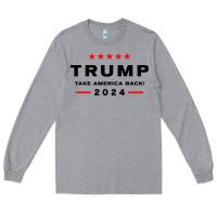 Heather Grey donald trump 2024 take america Long Sleeve Tee - artisFamous