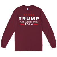 Burgundy donald trump 2024 take america Long Sleeve Tee - artisFamous