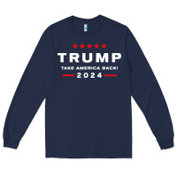 Navy donald trump 2024 take america Long Sleeve Tee - artisFamous