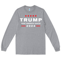 Heather Grey donald trump 2024 take america Long Sleeve Tee - artisFamous