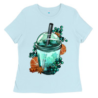 Baby Blue Winter Bobba Cup Ladies Tee - FaDigitalArtStudio