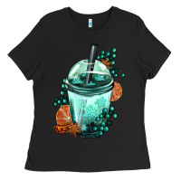 Black Winter Bobba Cup Ladies Tee - FaDigitalArtStudio
