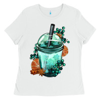 White Winter Bobba Cup Ladies Tee - FaDigitalArtStudio