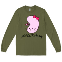 Army Green hello kidney Long Sleeve Tee - artisFamous