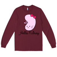 Burgundy hello kidney Long Sleeve Tee - artisFamous