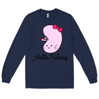 Navy hello kidney Long Sleeve Tee - artisFamous
