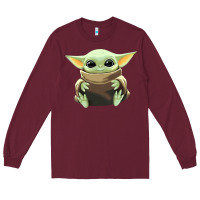 Burgundy baby yoda Long Sleeve Tee - artisFamous