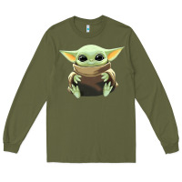 Army Green baby yoda Long Sleeve Tee - artisFamous