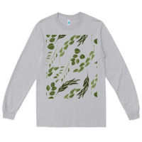 Moon Dust Watercolor Eucalyptus Pattern Long Sleeve Tee - artisFamous