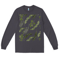 Smoke Watercolor Eucalyptus Pattern Long Sleeve Tee - artisFamous