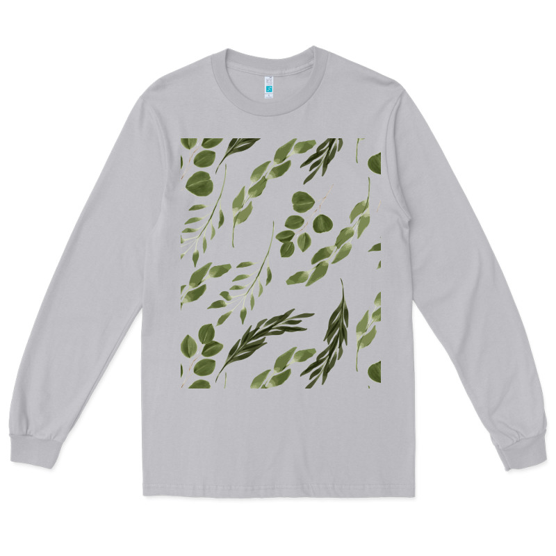 Watercolor Eucalyptus Pattern Long Sleeve Tee by artisFamous | Teevron