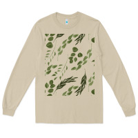 Mushroom Watercolor Eucalyptus Pattern Long Sleeve Tee - artisFamous