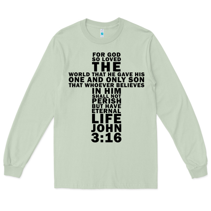 John 3:16 Bible Verse Cool Christian Church Shirts Christianity Long Sleeve Tee by artisFamous | Teevron