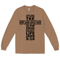 Toasted Coconut John 3:16 Bible Verse Cool Christian Church Shirts Christianity Long Sleeve Tee - artisFamous