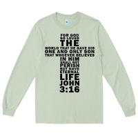 Matcha John 3:16 Bible Verse Cool Christian Church Shirts Christianity Long Sleeve Tee - artisFamous