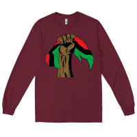 Burgundy black power african license Long Sleeve Tee - artisFamous