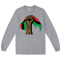 Heather Grey black power african license Long Sleeve Tee - artisFamous