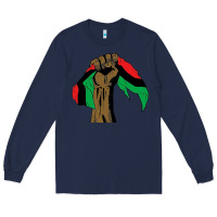 Navy black power african license Long Sleeve Tee - artisFamous