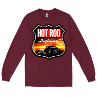 Burgundy HOT ROD GARAGE CAR Long Sleeve Tee - artisFamous
