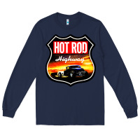 Navy HOT ROD GARAGE CAR Long Sleeve Tee - artisFamous