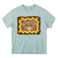 Arona Baby Cow Leopard Sunflowers Heavy Core Tee - CowCowDesign