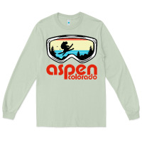 Matcha aspen colorado ski mountain skiing retro vacation Long Sleeve Tee - artisFamous