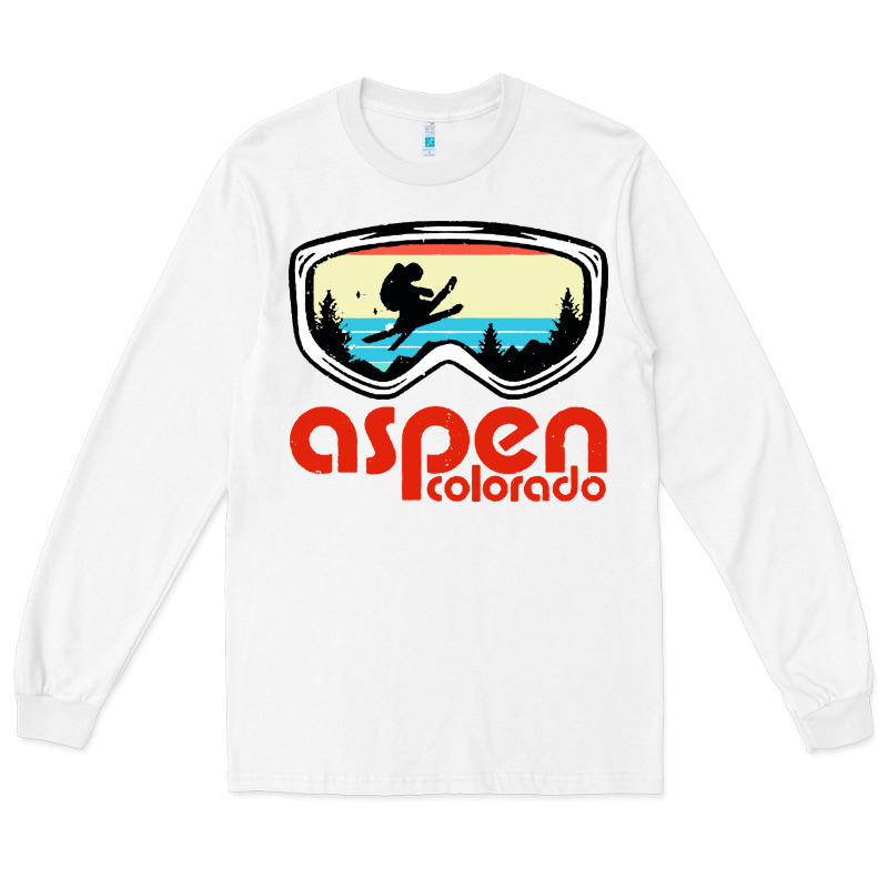 Aspen Colorado Ski Mountain Skiing Retro Vacation Long Sleeve Tee by artisFamous | Teevron