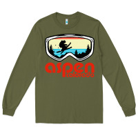 Army Green aspen colorado ski mountain skiing retro vacation Long Sleeve Tee - artisFamous