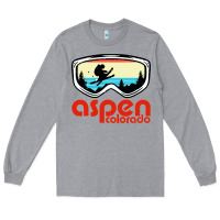 Heather Grey aspen colorado ski mountain skiing retro vacation Long Sleeve Tee - artisFamous