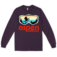 Plum aspen colorado ski mountain skiing retro vacation Long Sleeve Tee - artisFamous