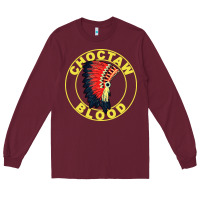 Burgundy choctaw blood Long Sleeve Tee - artisFamous