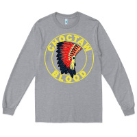 Heather Grey choctaw blood Long Sleeve Tee - artisFamous