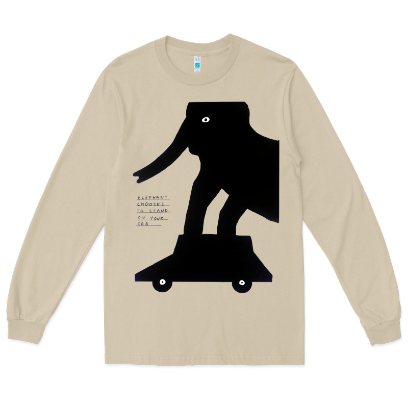 Elephant Black To Stand On Your Car Long Sleeve Tee by artisFamous | Teevron