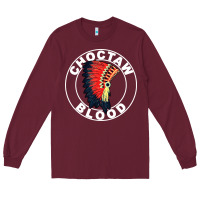 Burgundy choctaw blood Long Sleeve Tee - artisFamous
