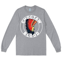 Heather Grey choctaw blood Long Sleeve Tee - artisFamous