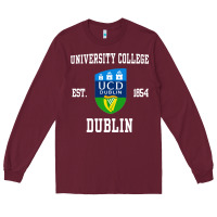 Burgundy university college dublin Long Sleeve Tee - artisFamous
