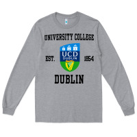 Heather Grey university college dublin Long Sleeve Tee - artisFamous