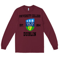 Burgundy university college dublin Long Sleeve Tee - artisFamous