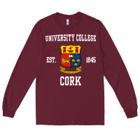 Burgundy university college cork Long Sleeve Tee - artisFamous