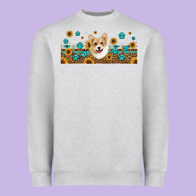 Western Corgi Dog Heavyweight Sweatshirt Designed By Jasminsmagicworld