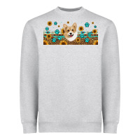 Heather Grey western corgi dog Heavyweight Sweatshirt - Jasminsmagicworld
