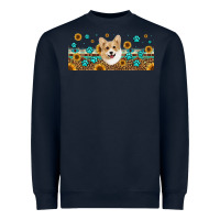 Navy western corgi dog Heavyweight Sweatshirt - Jasminsmagicworld