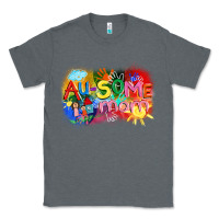 Charcoal Heather Au-some mom Autism Classic Tee - FaDigitalArtStudio