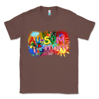 Chestnut Au-some mom Autism Classic Tee - FaDigitalArtStudio