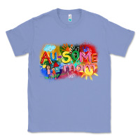Colony Blue Au-some mom Autism Classic Tee - FaDigitalArtStudio