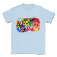 Dusty Blue Au-some mom Autism Classic Tee - FaDigitalArtStudio