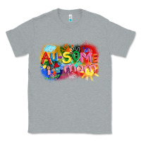 Heather Grey Au-some mom Autism Classic Tee - FaDigitalArtStudio