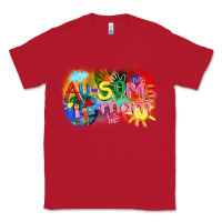 Red Au-some mom Autism Classic Tee - FaDigitalArtStudio