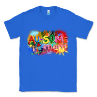 True Royal Au-some mom Autism Classic Tee - FaDigitalArtStudio